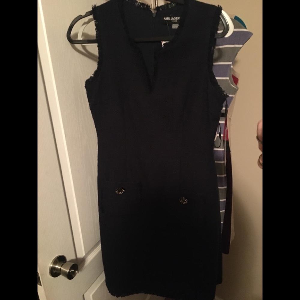 Karl Lagerfeld Navy Fringe Dress